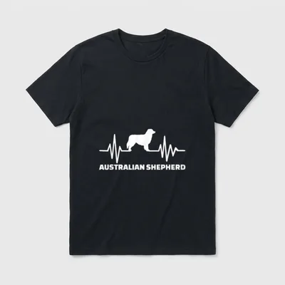 Australian Shepherd Herzschlag T-Shirt – Klassisches T-Shirt in Schwarz