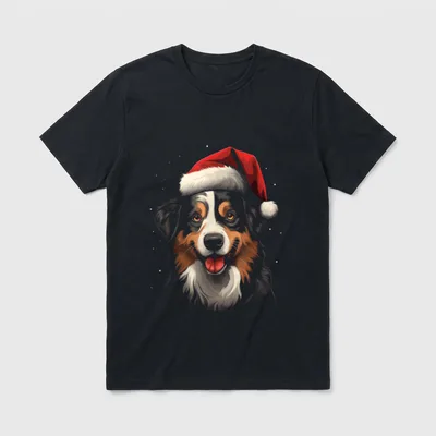 Australian Shepherd Hund Hunde Weihnachten T-Shirt – Klassisches T-Shirt in Schwarz