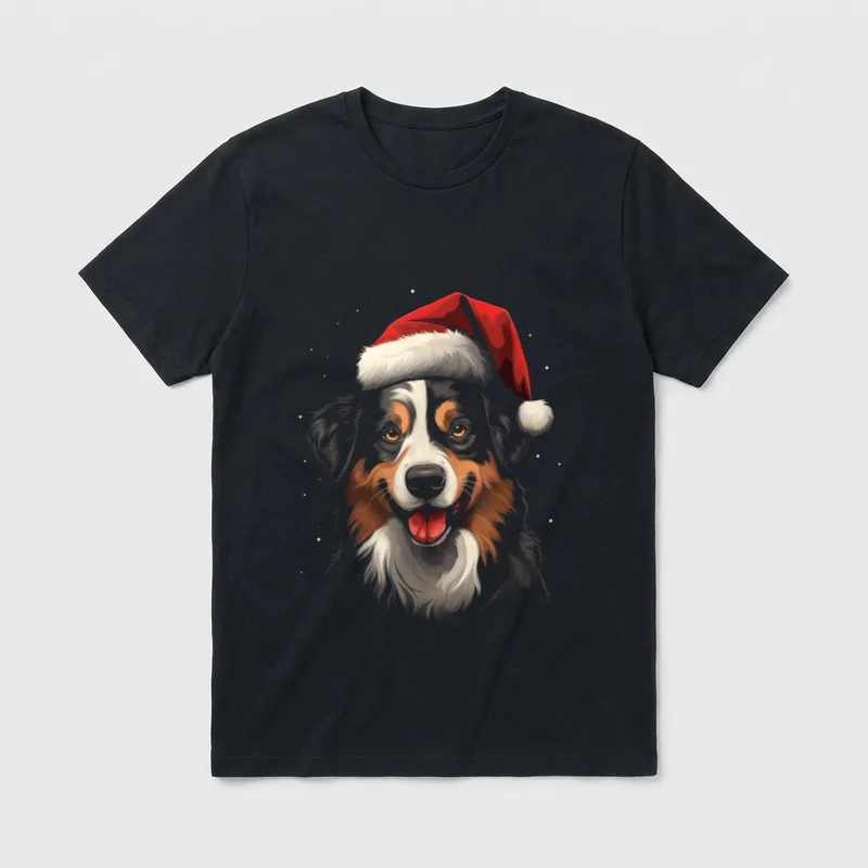 Australian Shepherd Hund Hunde Weihnachten T-Shirt – Klassisches T-Shirt in Schwarz