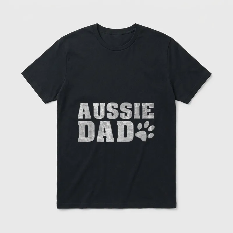 Aussie Papa Australian Shepherd Pfote T-Shirt – Klassisches T-Shirt in Schwarz