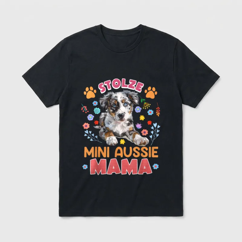 Australian Shepherd STOLZE MINI T-Shirt – Klassisches T-Shirt in Schwarz