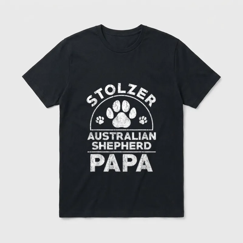 Stolzer Australian Shepherd Dad T-Shirt – Klassisches T-Shirt in Schwarz