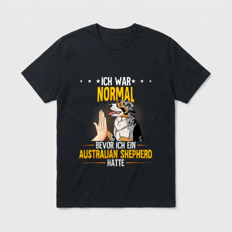 Australian Shepherd T-Shirt 0131 – Klassisches T-Shirt in Schwarz