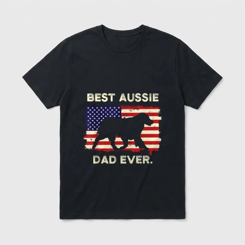 Best Dad Ever Aussie Dog T-Shirt – Klassisches T-Shirt in Schwarz