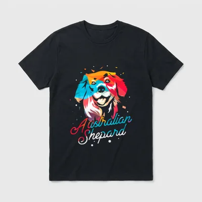 Künstlerisches Australian Shepherd Hundehalter T-Shirt – Klassisches T-Shirt in Schwarz