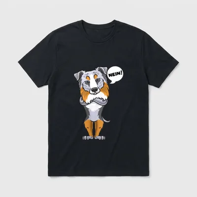Sturer Australian Shepherd Hund T-Shirt – Klassisches T-Shirt in Schwarz