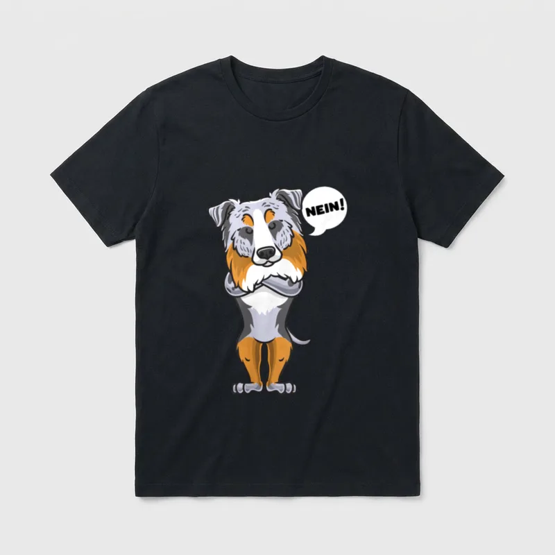 Sturer Australian Shepherd Hund T-Shirt – Klassisches T-Shirt in Schwarz