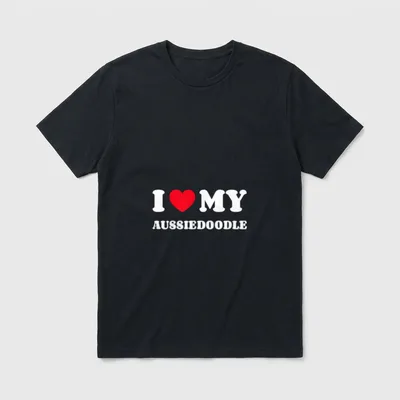 Aussiedoodles Aussie-Poos I Love T-Shirt – Klassisches T-Shirt in Schwarz