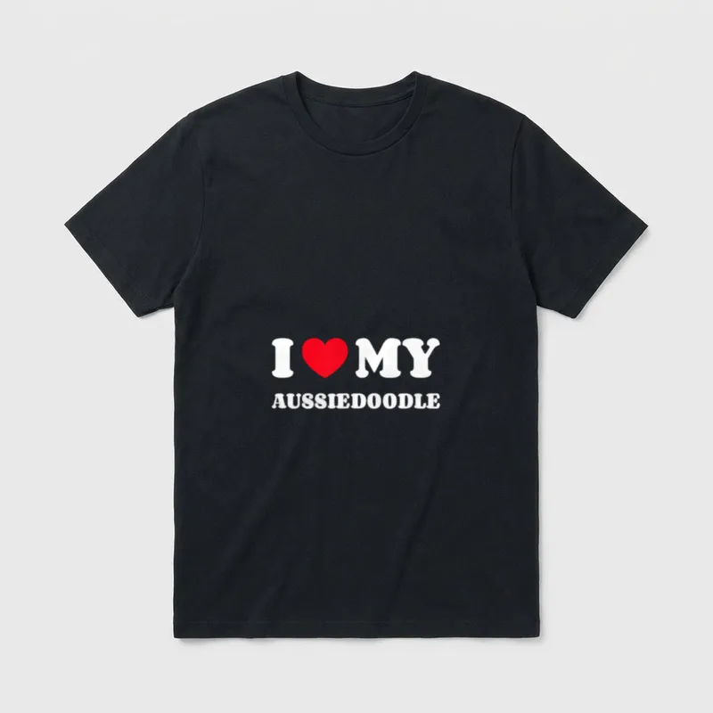 Aussiedoodles Aussie-Poos I Love T-Shirt – Klassisches T-Shirt in Schwarz