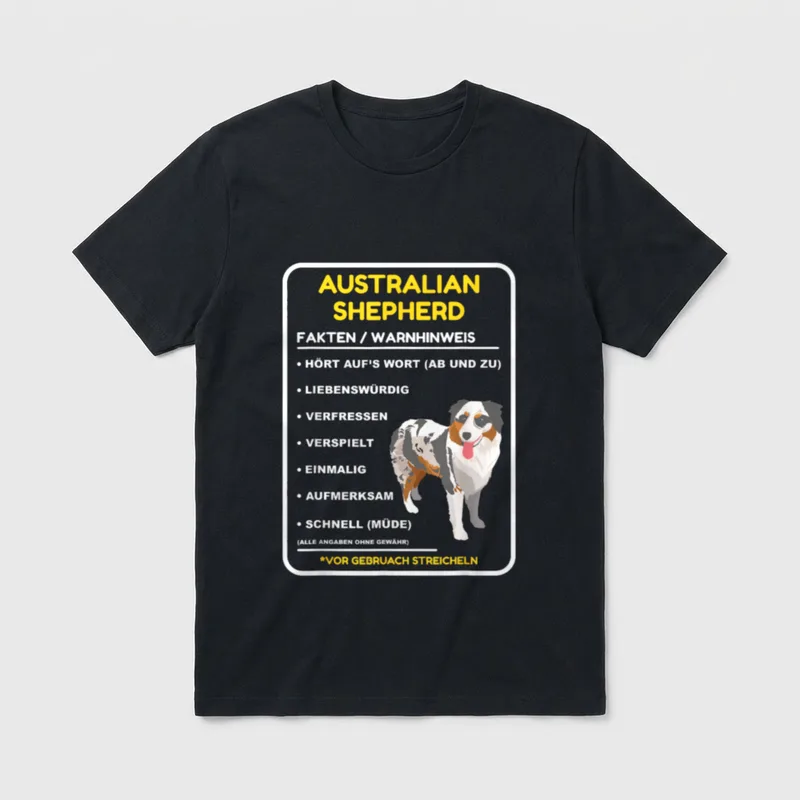 Australian Shepherd Zubehör Aussie T-Shirt – Klassisches T-Shirt in Schwarz