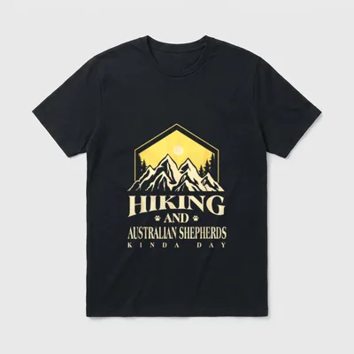 Wandern und Australian Shepherds T-Shirt – Klassisches T-Shirt in Schwarz