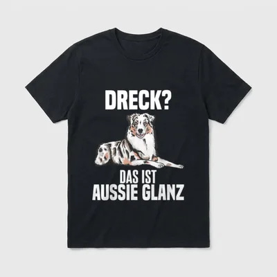 Australian Shepherd Aussie Merle T-Shirt 0159 – Klassisches T-Shirt in Schwarz