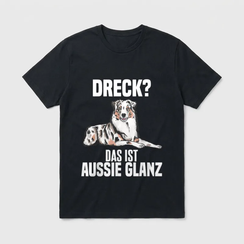 Australian Shepherd Aussie Merle T-Shirt 0159 – Klassisches T-Shirt in Schwarz