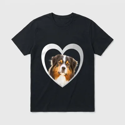 Aussi Herz Design Australian Shepherd T-Shirt – Klassisches T-Shirt in Schwarz
