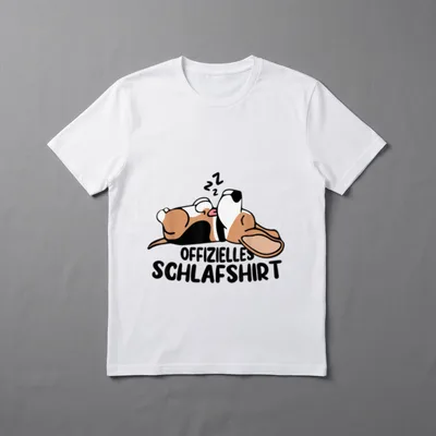 Schlafanzug Hund Beagle OFFIZIELLES T-Shirt – Klassisches T-Shirt in Schwarz