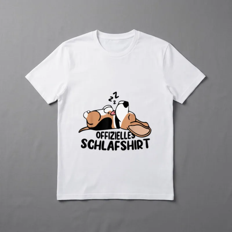 Schlafanzug Hund Beagle OFFIZIELLES T-Shirt – Klassisches T-Shirt in Schwarz