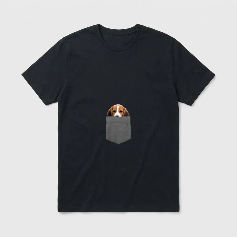 Hund in der Tasche T-Shirt – Klassisches T-Shirt in Schwarz
