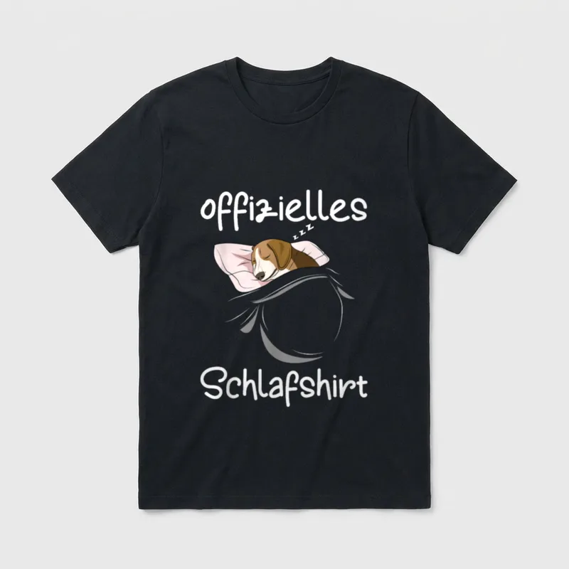 Beagle Schlafshirt Hund Pyjama T-Shirt – Klassisches T-Shirt in Schwarz
