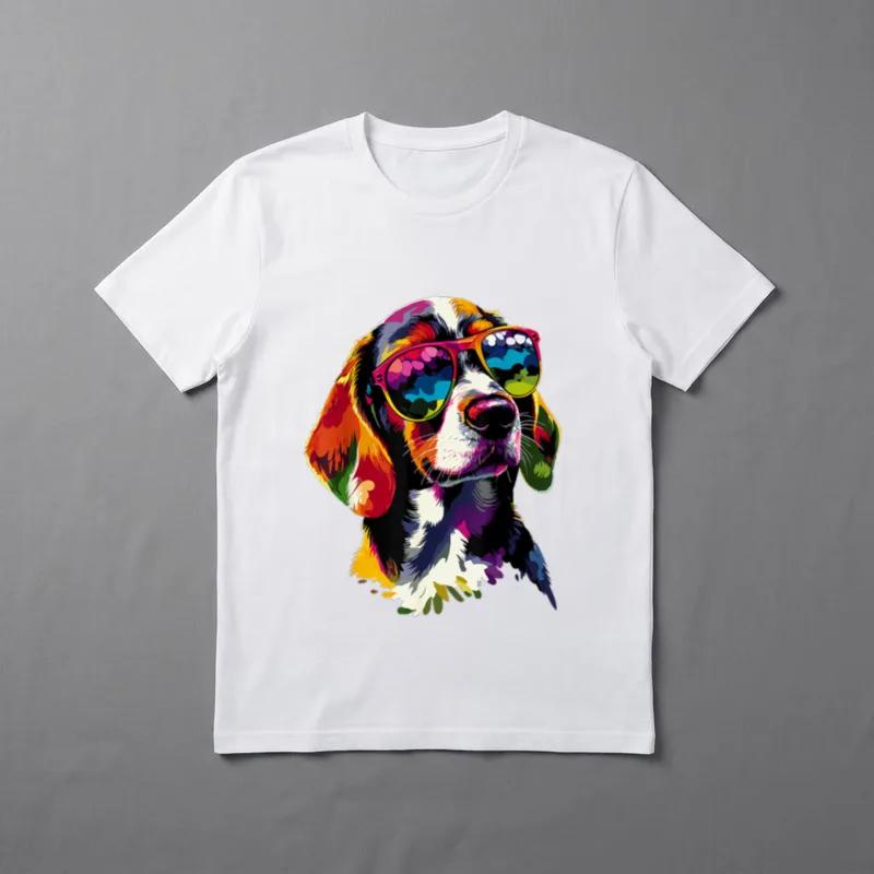 Beagle mit Sonnenbrille Beagles T-Shirt – Klassisches T-Shirt in Schwarz
