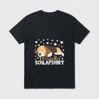 Offizielles Schlafshirt Beagle Hunde Schlafanzug T-Shirt – Klassisches T-Shirt in Schwarz