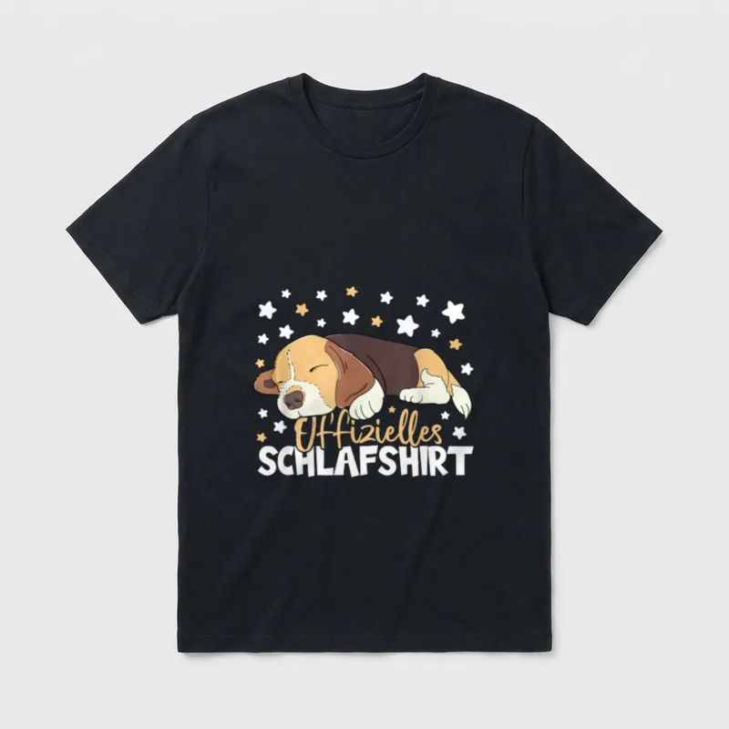 Offizielles Schlafshirt Beagle Hunde Schlafanzug T-Shirt – Klassisches T-Shirt in Schwarz