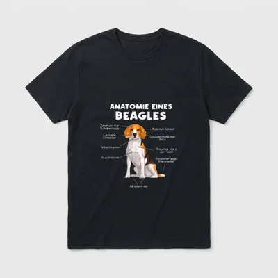 Anatomie eines Beagles Lustiges T-Shirt – Klassisches T-Shirt in Schwarz