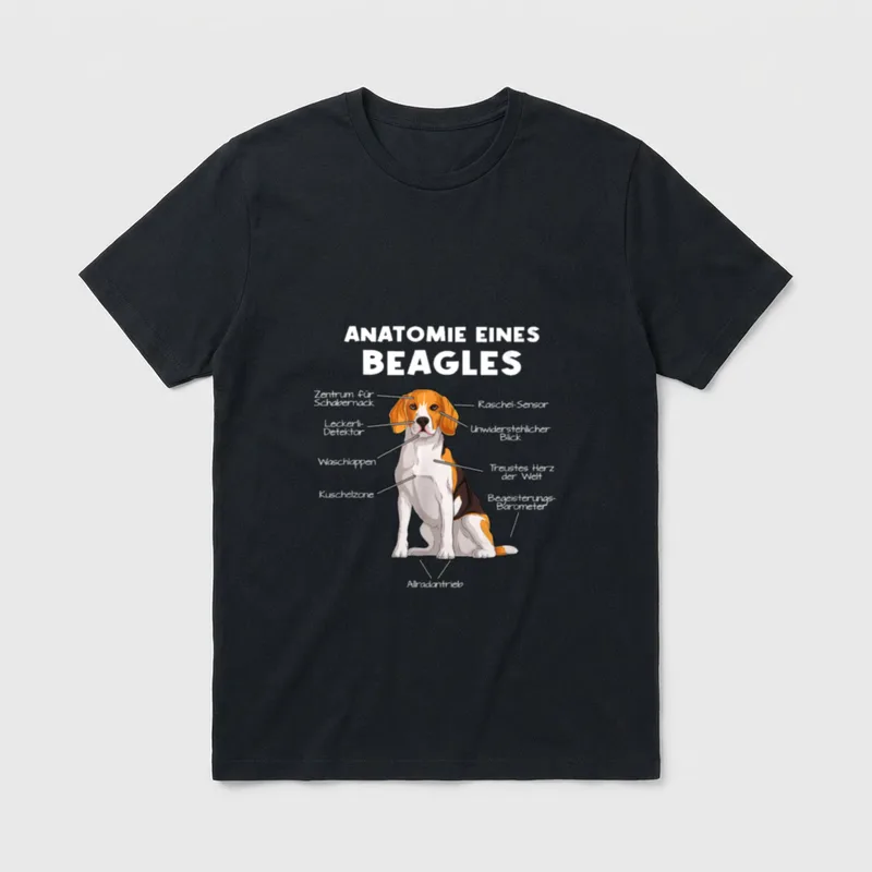 Anatomie eines Beagles Lustiges T-Shirt – Klassisches T-Shirt in Schwarz