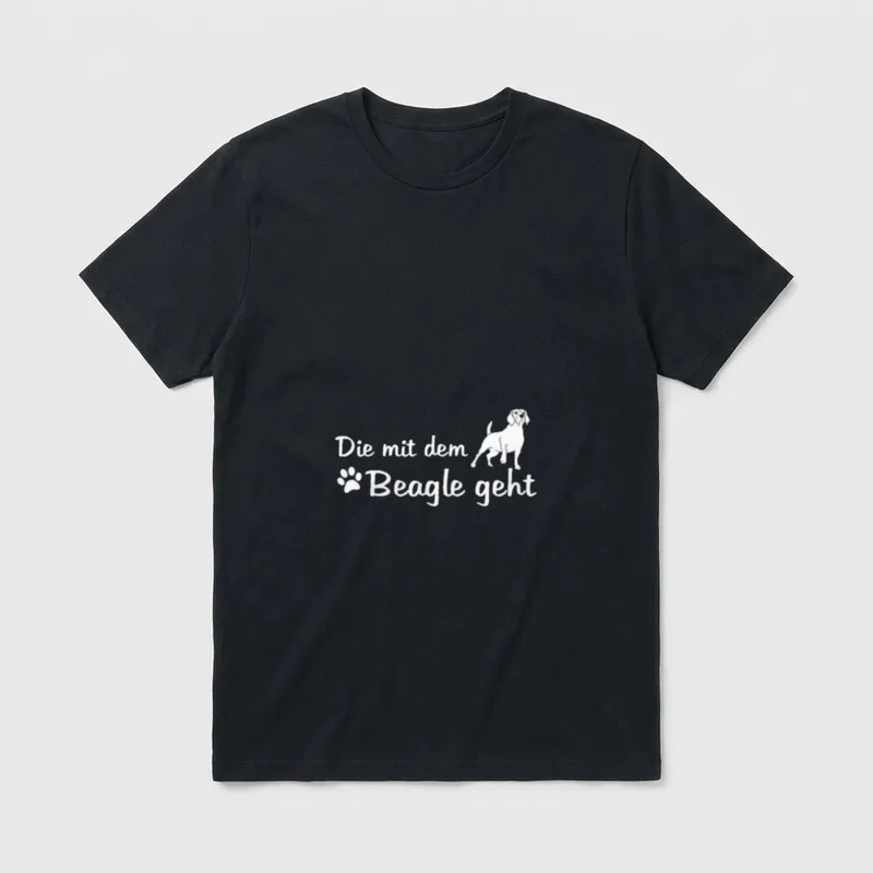 Lustiger Süßer Hunde Herzschlag T-Shirt – Klassisches T-Shirt in Schwarz