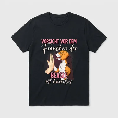 Vorsicht vor dem Frauchen T-Shirt 0033 – Klassisches T-Shirt in Schwarz
