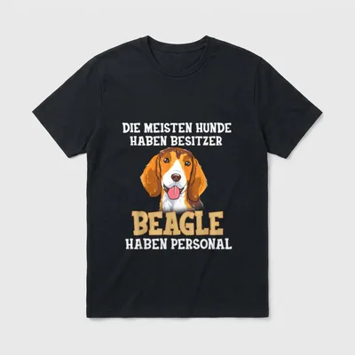 Lustiges Beagle Hund Beagle Hundekopf T-Shirt – Klassisches T-Shirt in Schwarz