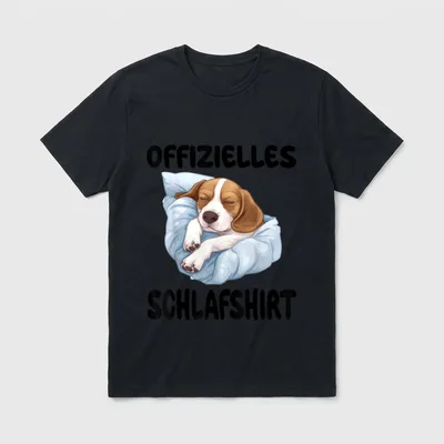 Lustiges Beagle Offizielles Schlafshirt T-Shirt 0041 – Klassisches T-Shirt in Schwarz