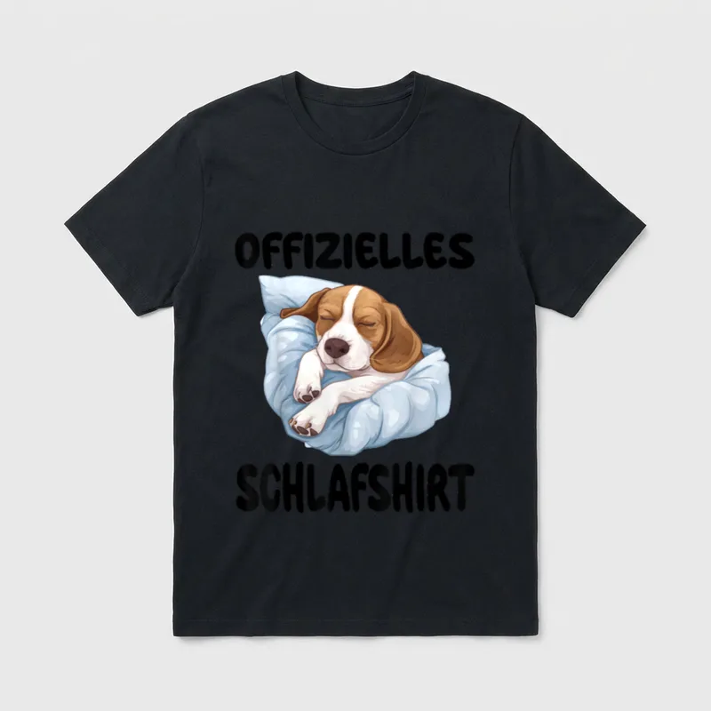 Lustiges Beagle Offizielles Schlafshirt T-Shirt 0041 – Klassisches T-Shirt in Schwarz