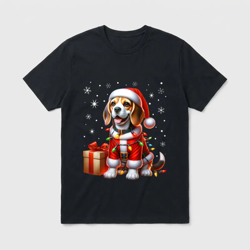 Beagle Christmas Beagle Weihnachten T-Shirt – Klassisches T-Shirt in Schwarz