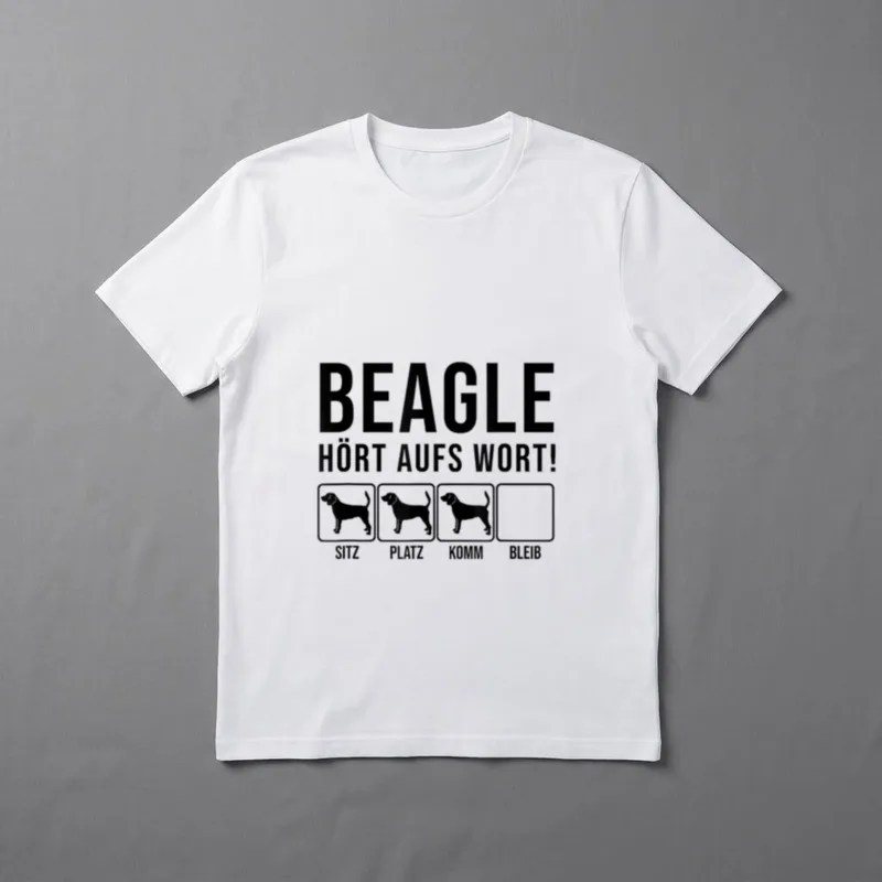 Lustiges Beagle Hört aufs T-Shirt – Klassisches T-Shirt in Schwarz