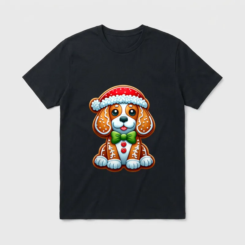 Lustiger Lebkuchenmann Beagle Weihnachten T-Shirt – Klassisches T-Shirt in Schwarz