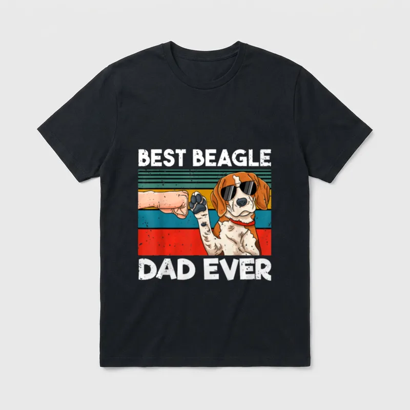 Best Beagle Dad Ever T-Shirt 0061 – Klassisches T-Shirt in Schwarz