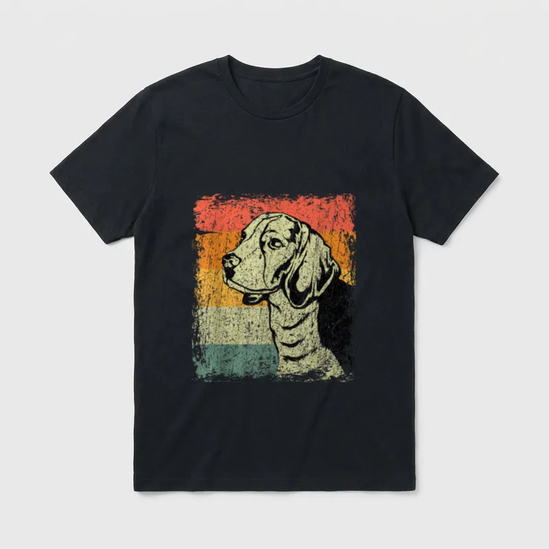 Retro Beagle Hund Vintage T-Shirt – Klassisches T-Shirt in Schwarz