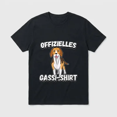 Offizielles Gassi Beagle T-Shirt – Beagle Illustration mit Text Offizielles Gassi-Shirt – Klassisches T-Shirt in Schwarz