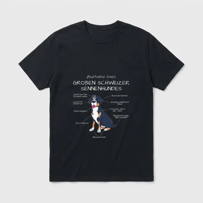 Großer Schweizer Sennenhund Anatomie T-Shirt – Klassisches T-Shirt in Schwarz