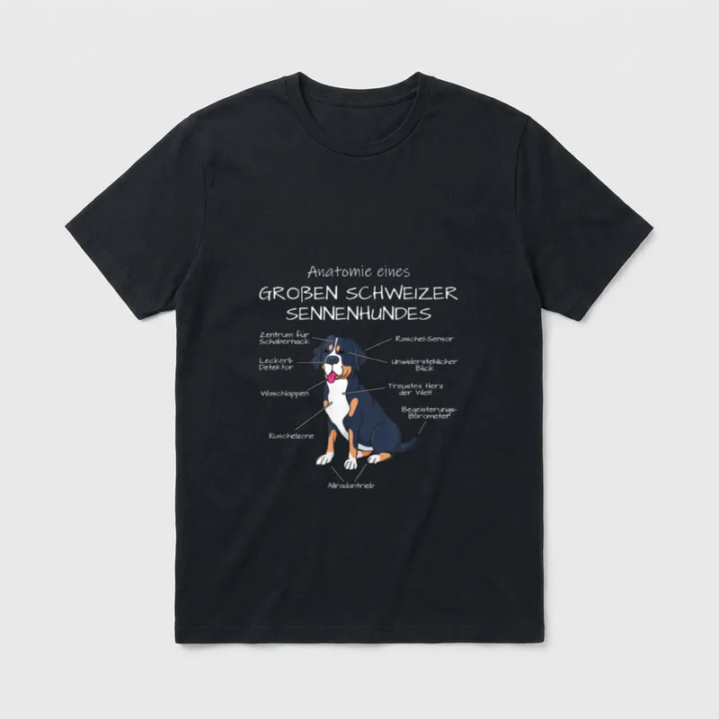 Großer Schweizer Sennenhund Anatomie T-Shirt – Klassisches T-Shirt in Schwarz