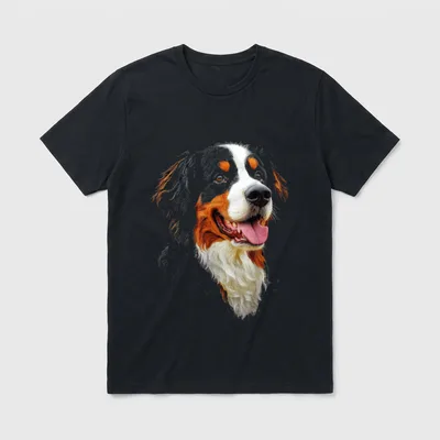 DogtastiQ Berner Sennenhund Motiv T-Shirt – Klassisches T-Shirt in Schwarz