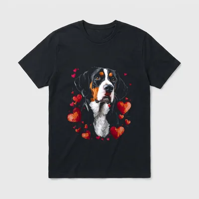 Valentinstag Großer Schweizer Sennenhund T-Shirt – Klassisches T-Shirt in Schwarz