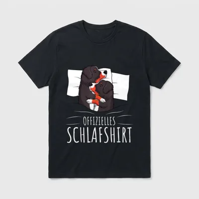 Offizielles Schlafshirt Berner Sennenhund T-Shirt 0030 – Klassisches T-Shirt in Schwarz