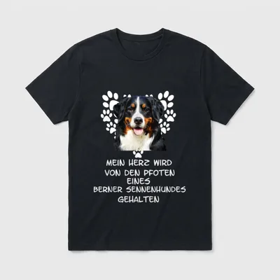 Berner Sennenhunde Herz Pfote T-Shirt – Klassisches T-Shirt in Schwarz