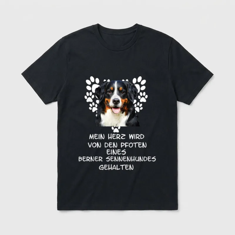 Berner Sennenhunde Herz Pfote T-Shirt – Klassisches T-Shirt in Schwarz
