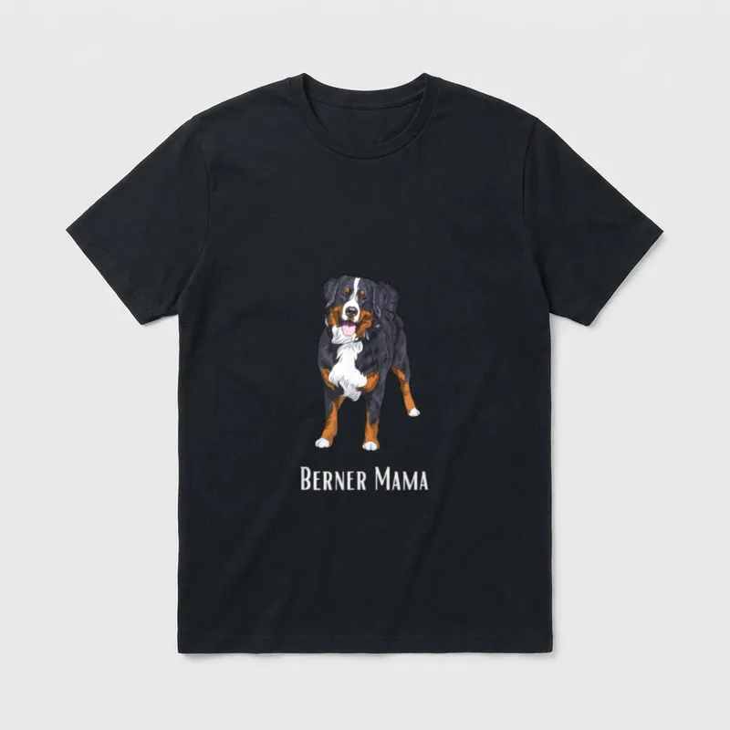 Bernersennen Hund Mama Liebe T-Shirt – Klassisches T-Shirt in Schwarz