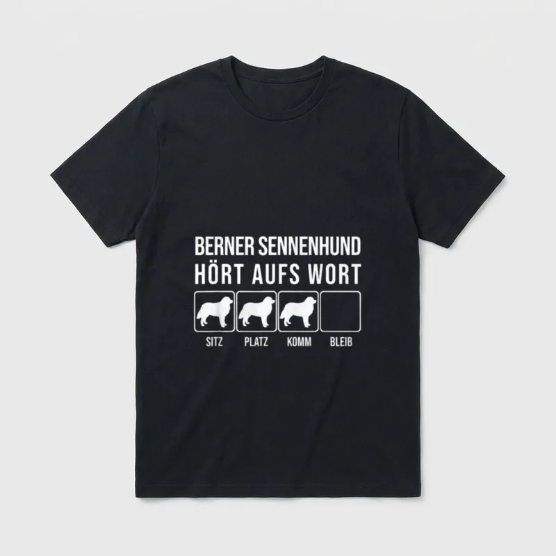 Berner Sennenhund Hört aufs T-Shirt – Klassisches T-Shirt in Schwarz