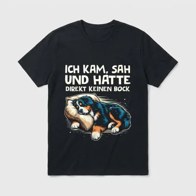 Ich Kam Sah Berner Sennenhund T-Shirt – Klassisches T-Shirt in Schwarz