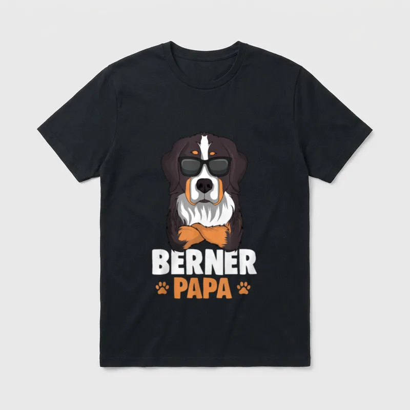 Berner Sennenhund Papa Hunde T-Shirt – Klassisches T-Shirt in Schwarz