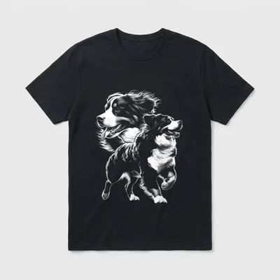 Verspielter Berner Sennenhund T-Shirt – Klassisches T-Shirt in Schwarz